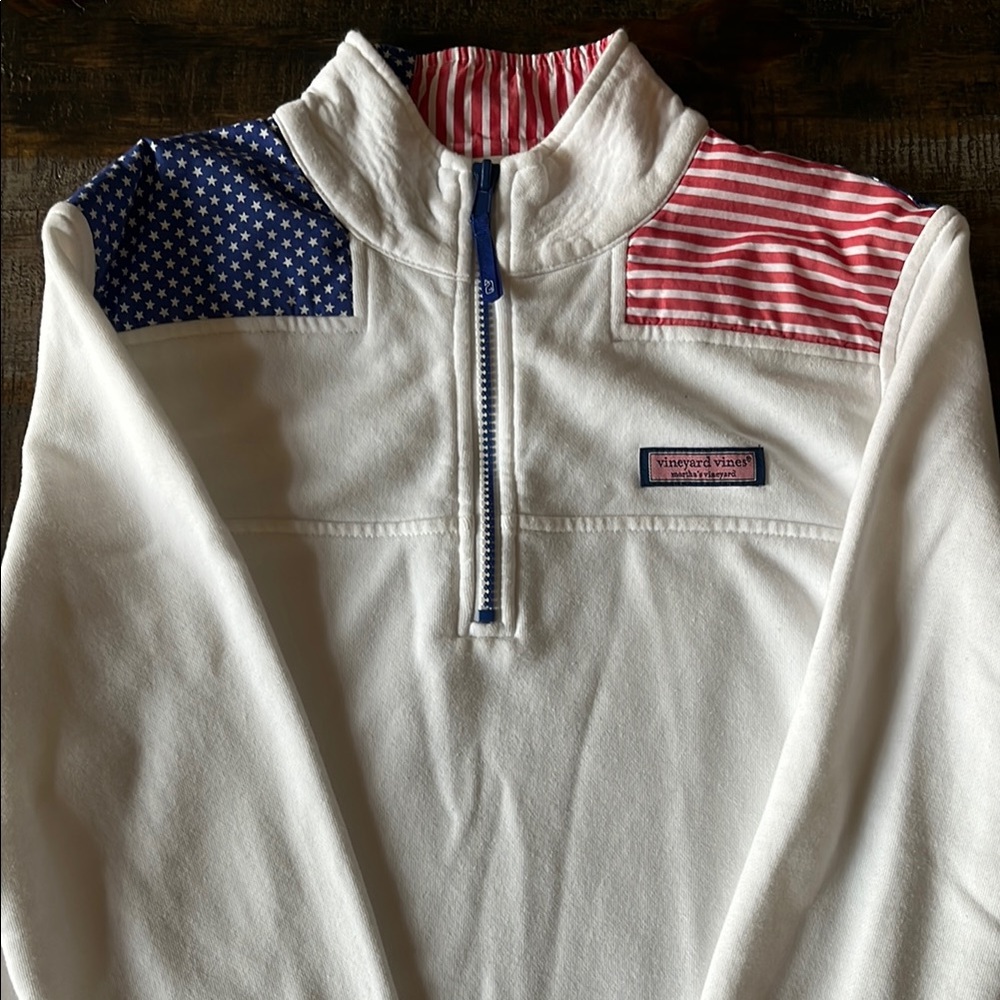 Vineyard Vines White Quarter-Zip Sweater